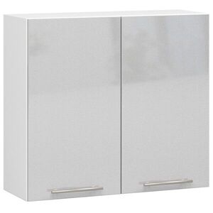 Ak furniture Závěsná kuchyňská skříňka Olivie W 80 cm bílá/metalický lesk obraz