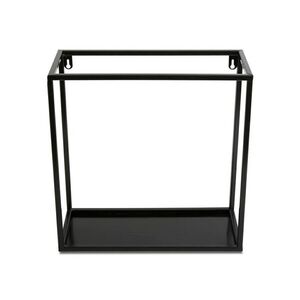 HowHomely Závěsná police KVADRO 35 cm černá obraz