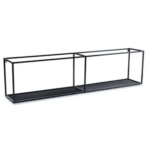 HowHomely Závěsná police LOFT 120 cm černá obraz