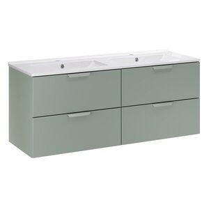 Comad Závěsná skříňka Aster Lava se zápustnými umyvadly 120 cm zelená/bílá obraz