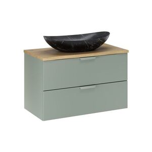 Comad Závěsná skříňka Aster Lena s umyvadlem 80 cm zelená/dub cremona obraz