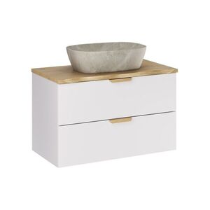 Comad Závěsná skříňka Aster Nature Anna s deskou a umyvadlem 80 cm bílá/dub cremona obraz