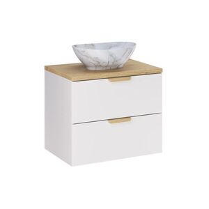 Comad Závěsná skříňka Aster Pati s deskou a umyvadlem 60 cm bílá/dub cremona obraz