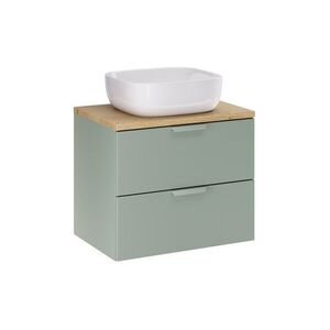 Comad Závěsná skříňka Aster Smile s deskou a umyvadlem 60 cm zelená/dub cremona obraz