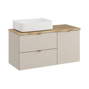 Comad Závěsná skříňka Dalia Cashmere Nature Magic s košem na prádlo, deskou a umyvadlem 100 cm kašmírová/dub cremona obraz