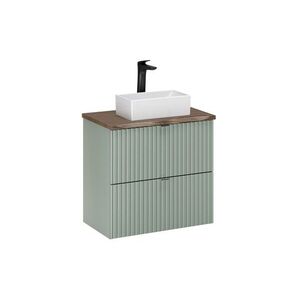 Comad Závěsná skříňka Line Reed Green Gaja s deskou a umyvadlem 60 cm zelená/dub casella obraz