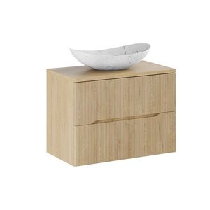 Comad Závěsná skříňka Nordic Lena s deskou a umyvadlem 80 cm dub cremona obraz