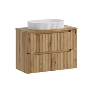 Comad Závěsná skříňka Nova Beyond s deskou a umyvadlem 80 cm dub coast evoke obraz