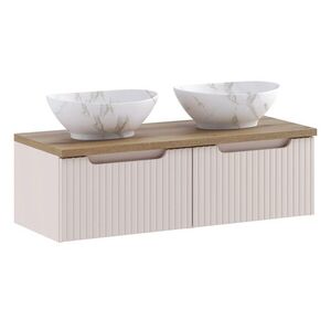 Comad Závěsná skříňka Nova Cashmere Pati s deskou a umyvadlem 100 cm kašmírová obraz