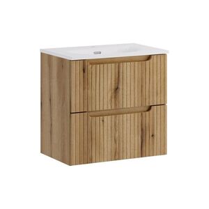 Comad Závěsná skříňka Nova Sky se zápustným umyvadlem 60 cm dub coast evoke obraz