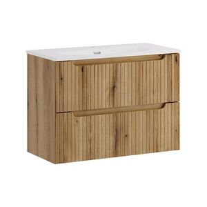 Comad Závěsná skříňka Nova Sky se zápustným umyvadlem Nova 80 cm dub coast evoke obraz