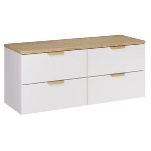 Comad Závěsná skříňka pod umyvadlo Aster Nordic s deskou 120 cm bílá/dub cremona obraz