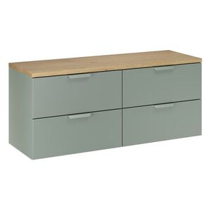 Comad Závěsná skříňka pod umyvadlo Aster Nordic s deskou 120 cm zelená/dub cremona obraz