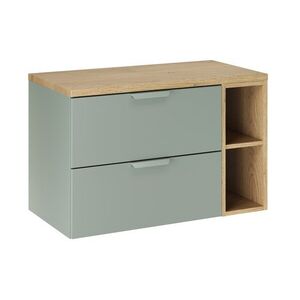 Comad Závěsná skříňka pod umyvadlo Aster Nordic s deskou a regálem 80 cm zelená/dub cremona obraz