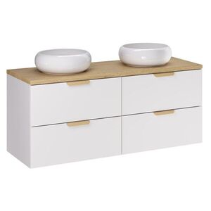 Comad Závěsná skříňka pod umyvadlo Aster Nordic Wiki s deskou 120 cm bílá/dub cremona obraz