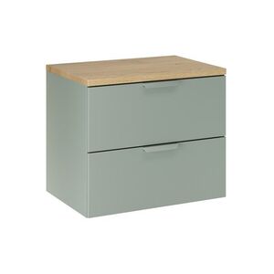 Comad Závěsná skříňka pod umyvadlo Aster s deskou 60 cm zelená/dub cremona obraz