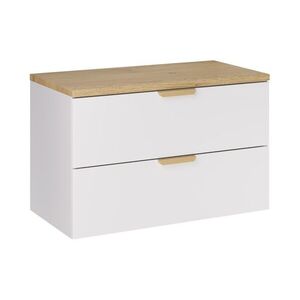 Comad Závěsná skříňka pod umyvadlo Aster s deskou 80 cm bílá/dub cremona obraz