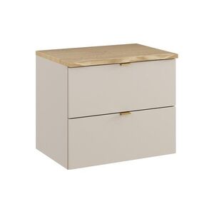 Comad Závěsná skříňka pod umyvadlo Dalia Cashmere Nature s deskou 60 cm kašmírová/dub cremona obraz