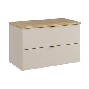 Comad Závěsná skříňka pod umyvadlo Dalia Cashmere Nature s deskou 80 cm kašmírová/dub cremona obraz