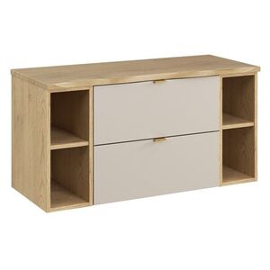 Comad Závěsná skříňka pod umyvadlo Dalia Cashmere Nature s deskou a regály 100 cm kašmír/dub cremona obraz