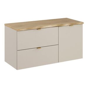 Comad Závěsná skříňka pod umyvadlo Dalia Cashmere Nature s košem na prádlo a deskou 100 cm dub cremona/kašmírová obraz