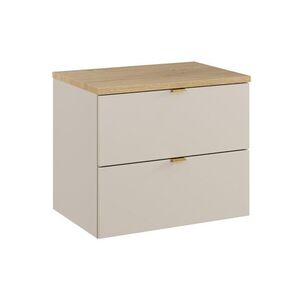 Comad Závěsná skříňka pod umyvadlo Dalia Cashmere Nordic s deskou 60 cm kašmírová/dub cremona obraz