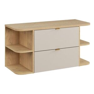 Comad Závěsná skříňka pod umyvadlo Dalia Cashmere Ovalia s deskou 100 cm kašmírová/dub cremona obraz