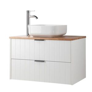 Závěsná skříňka pod umyvadlo Houseland Velora s deskou 80 cm bílá/dub obraz