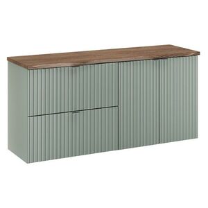 Comad Závěsná skříňka pod umyvadlo Line Reed Green s deskou 120 cm zelená/dub casella obraz