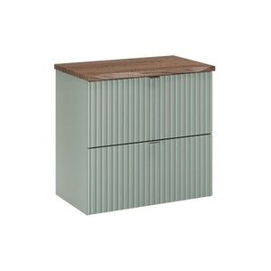Comad Závěsná skříňka pod umyvadlo Line Reed Green s deskou 60 cm zelená/dub casella obraz