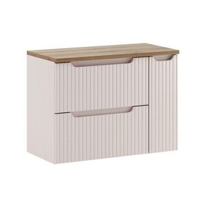 Comad Závěsná skříňka pod umyvadlo Nova Cashmere II s deskou 80 cm kašmírová/dub evoke obraz
