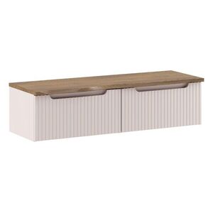 Comad Závěsná skříňka pod umyvadlo Nova Cashmere s deskou 120 cm kašmírová/dub casella obraz