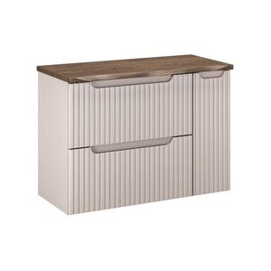 Comad Závěsná skříňka pod umyvadlo Nova Cashmere s deskou 80 cm kašmírová/dub casella obraz