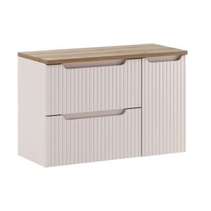 Comad Závěsná skříňka pod umyvadlo Nova Cashmere s deskou 90 cm kašmírová/dub evoke obraz