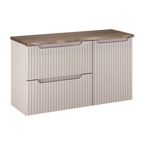 Comad Závěsná skříňka pod umyvadlo Nova Cashmere s deskou a košem na prádlo 100 cm kašmírová/dub casella obraz
