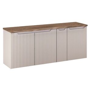 Comad Závěsná skříňka pod umyvadlo Nova Cashmere s deskou a košem na prádlo 140 cm kašmírová/dub casella obraz