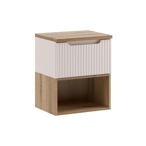Comad Závěsná skříňka pod umyvadlo Nova Cashmere s deskou a regálem 50 cm kašmírová/dub coast evoke obraz