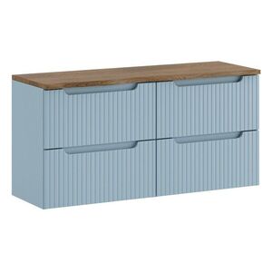 Comad Závěsná skříňka pod umyvadlo Nova Denim s deskou 120 cm modrá/Casella obraz