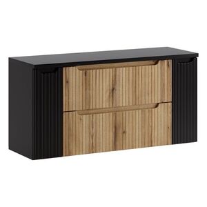 Comad Závěsná skříňka pod umyvadlo Nova s deskou 120 cm dub coast evoke/černá obraz