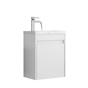 Závěsná skříňka s umyvadlem Houseland Lila 40 cm bílá obraz