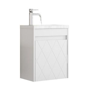 Závěsná skříňka s umyvadlem Houseland Mavon 40 cm bílá obraz