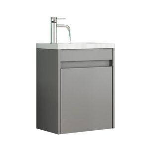 Závěsná skříňka s umyvadlem Houseland Zendi 40 cm šedá obraz