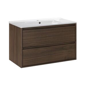 Comad Závěsná skříňka Villa Lava se zápustným umyvadlem 80 cm ořech obraz