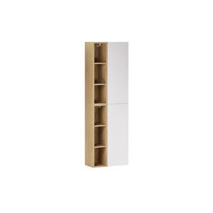 Comad Závěsná vysoká koupelnová skříňka Aster II 160 cm bílá/dub cremona obraz