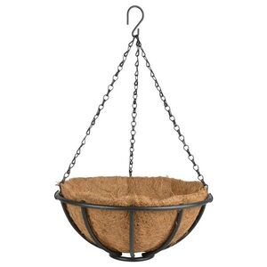 Esschert Design Závěsný květináč Loft 30 cm černý/hnědý obraz