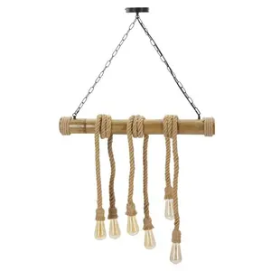 Mauro Ferretti Závěsný lustr Bamboo 120 cm hnědý obraz