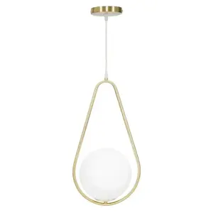 Mauro Ferretti Závěsný lustr Glamy 46 cm bílý/zlatý obraz