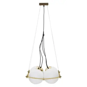 Mauro Ferretti Závěsný lustr Japany 45 cm zlatý/bílý obraz