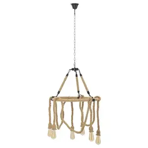 Mauro Ferretti Závěsný lustr Rope 90 cm hnědý obraz