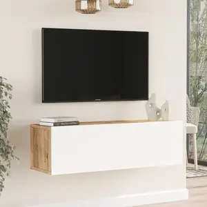 Závěsný televizní stolek Houseland Fullio borovice Atlantic/bílý obraz